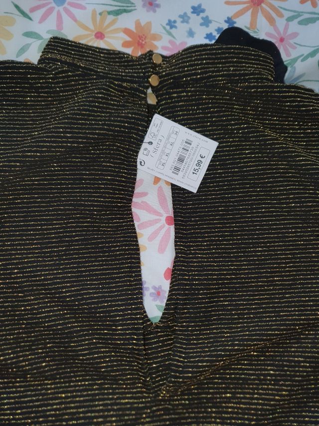 Camiseta mujer brillo dorado esfera.