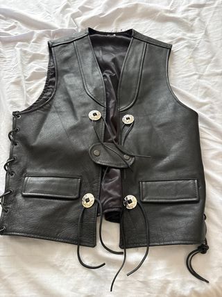 Chaleco cuero moto
