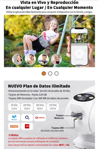 4G LTE Camara Vigilancia Exterior conPanelSolar