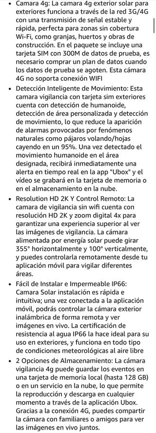 4G LTE Camara Vigilancia Exterior conPanelSolar