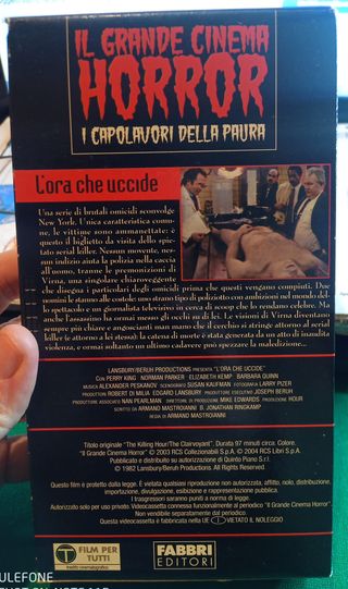 Vhs "L'Ora che uccide"