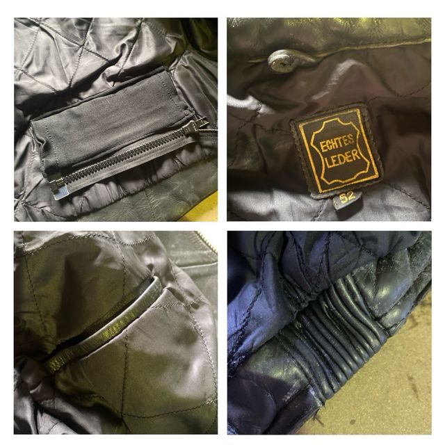 Casaco/Blusao em Pele preta Moto/Mota/Motard