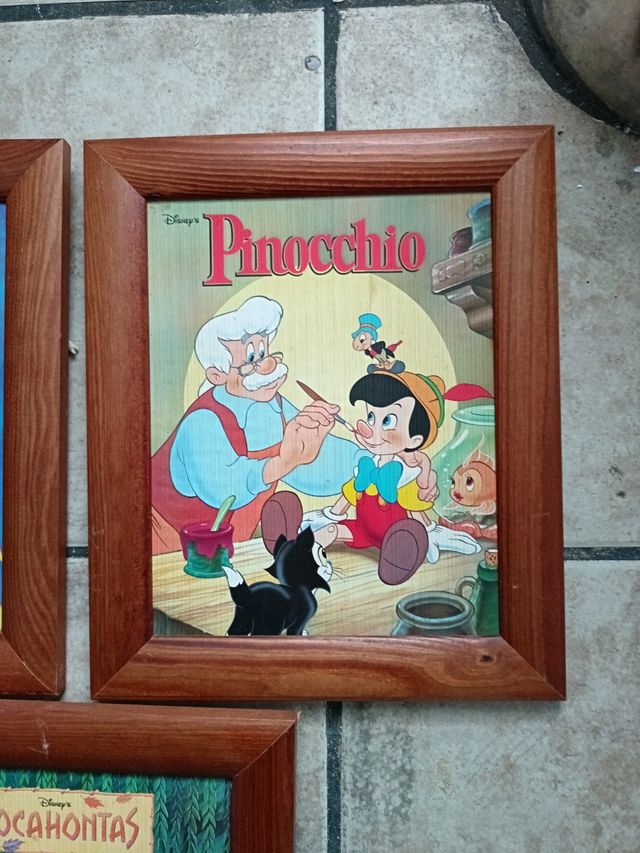 Conjunto de três pinturas da Disney