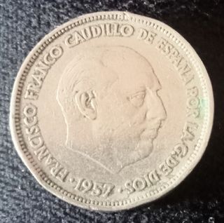 Moneda de 25 pesetas 1957 estrella 58