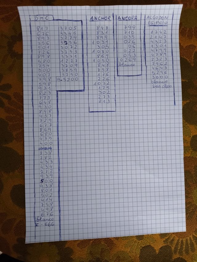 Madejas de Hilos de bordar de 6 cabos