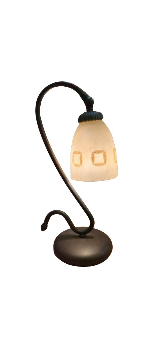 LUME LAMPADA DA TAVOLO COMODINO IN METALLO BRUNITO