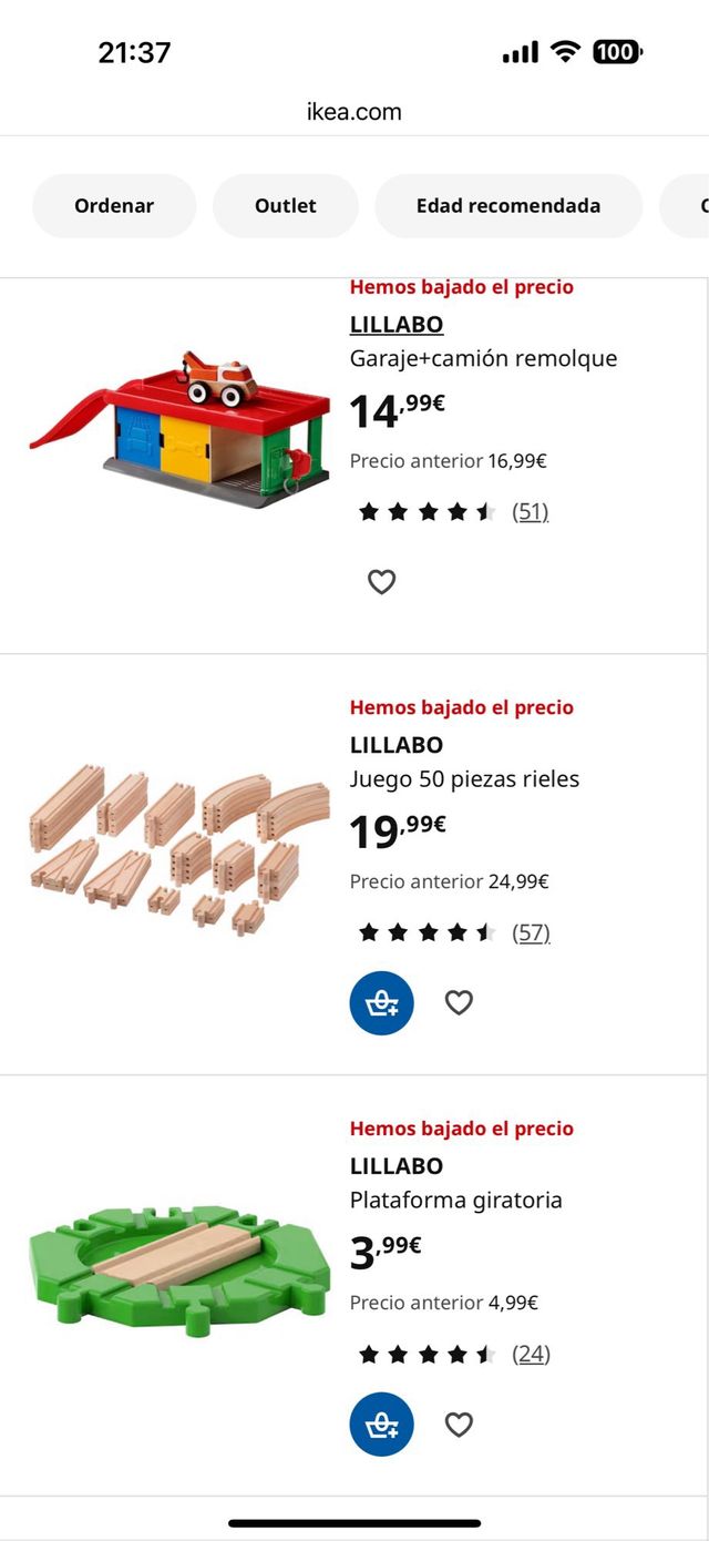 Juego ikea coches madera