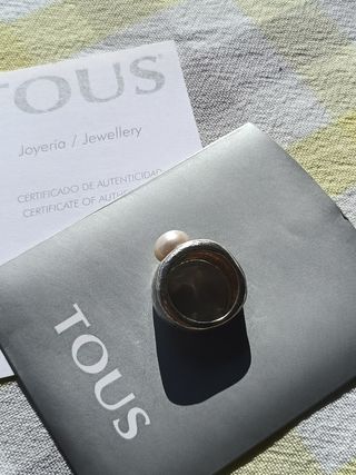 Anillo Plata Primera Ley Duna con Perla 
