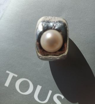 Anillo Plata Primera Ley Duna con Perla 