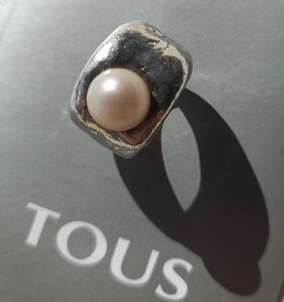 Anillo Plata Primera Ley Duna con Perla 