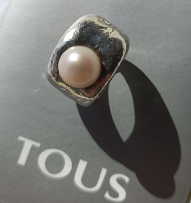 Anillo Plata Primera Ley Duna con Perla 