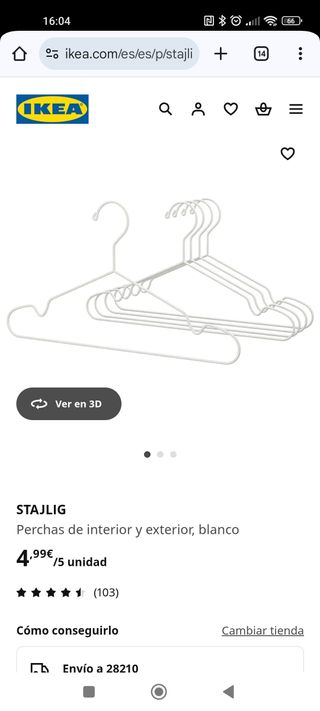 39 perchas metal blanco Ikea STAJLIG