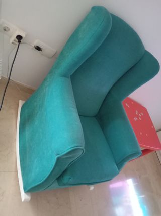 Sillón mecedora turquesa
