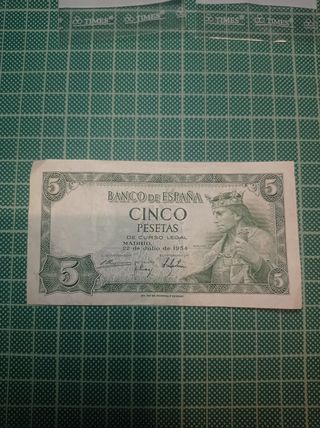 Billete de 5 pesetas de 1954