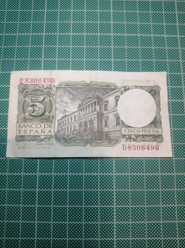 Billete de 5 pesetas de 1954