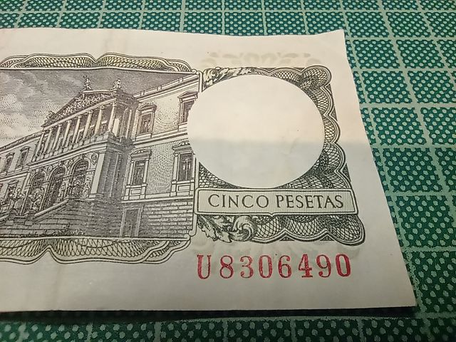 Billete de 5 pesetas de 1954
