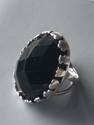 Anillo Plata Primera Ley 925, Ónix Oval 
