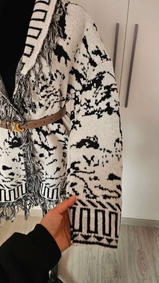 Chaqueta jacquard de alta calidad (sin cinturón)