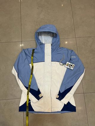 Chubasquero Columbia blanco y azul 