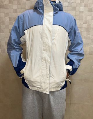 Chubasquero Columbia blanco y azul 