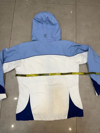 Chubasquero Columbia blanco y azul 