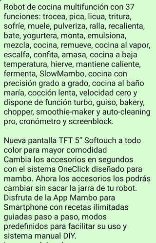 Robot cocina Cecotec MamboTouch 2 jarras