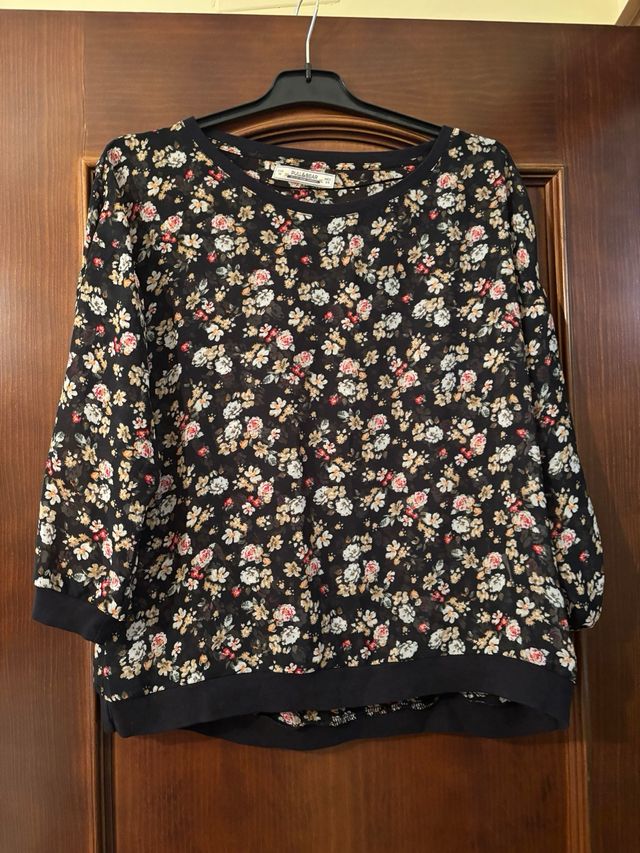Lote dos camisas mujer flores manga larga talla m