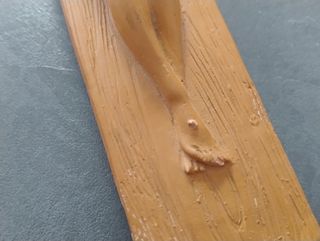 Grande crocefisso in terracotta vintage