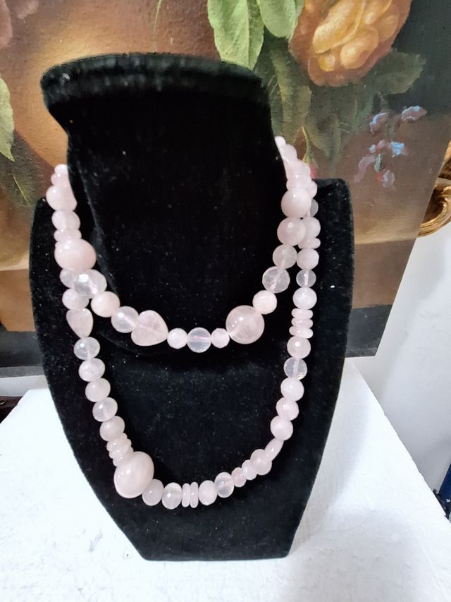 Collana quarzo rosa 80cm