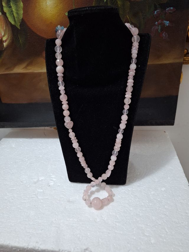 Collana quarzo rosa 80cm