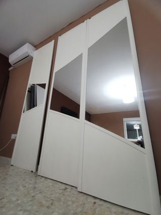 Puertas madera corredizas con espejos 