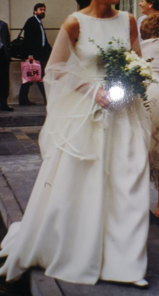 VESTIDO NOVIA ROSA CLARA talla 38 ZAPATOS Y TUL