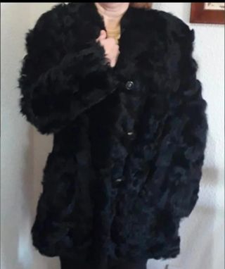 Chaquetón negro astracan antiguo