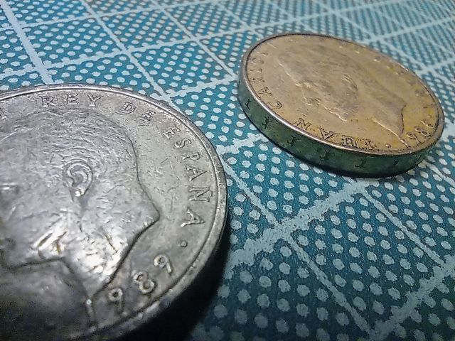 Monedas de 100 pesetas de 1986 y 1989