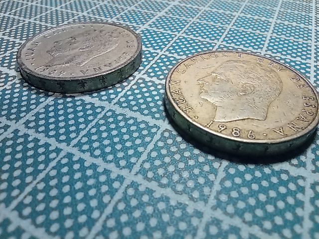 Monedas de 100 pesetas de 1986 y 1989