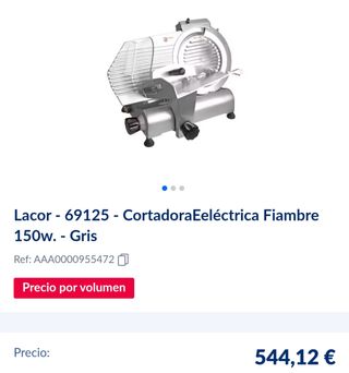 Cortadora de fiambre Lacor Profesional Ref 69125.