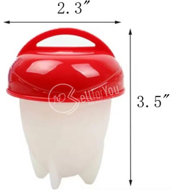 Set di 6 cuociuova antiaderenti in silicone