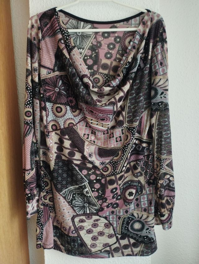 Blusón de punto estampado