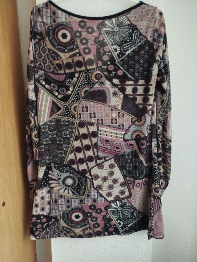 Blusón de punto estampado