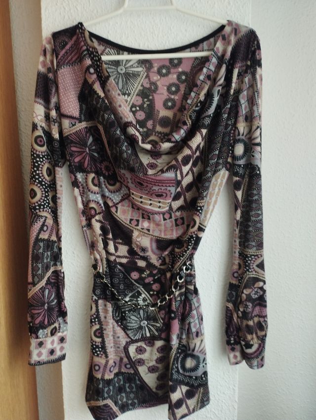 Blusón de punto estampado