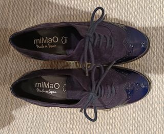 Zapato tacón cordones azul Mimao T-35