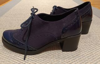 Zapato tacón cordones azul Mimao T-35