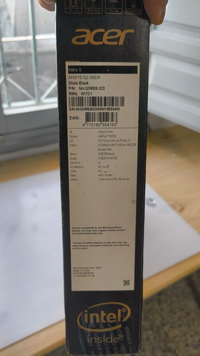 Acer Nitro 5 | GTX 1050 4GB | 16GB RAM| 512GB SSD