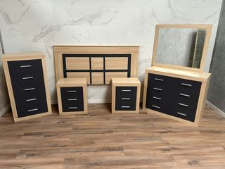 CONJUNTO DE DORMITORIO CABECERO + MESITAS DE NOCHE