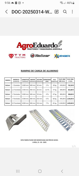 Rampas de aluminio resistentes y ligeras