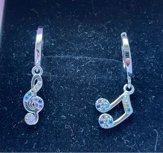 Pendientes plata notas de música