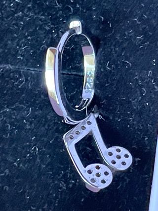 Pendientes plata notas de música