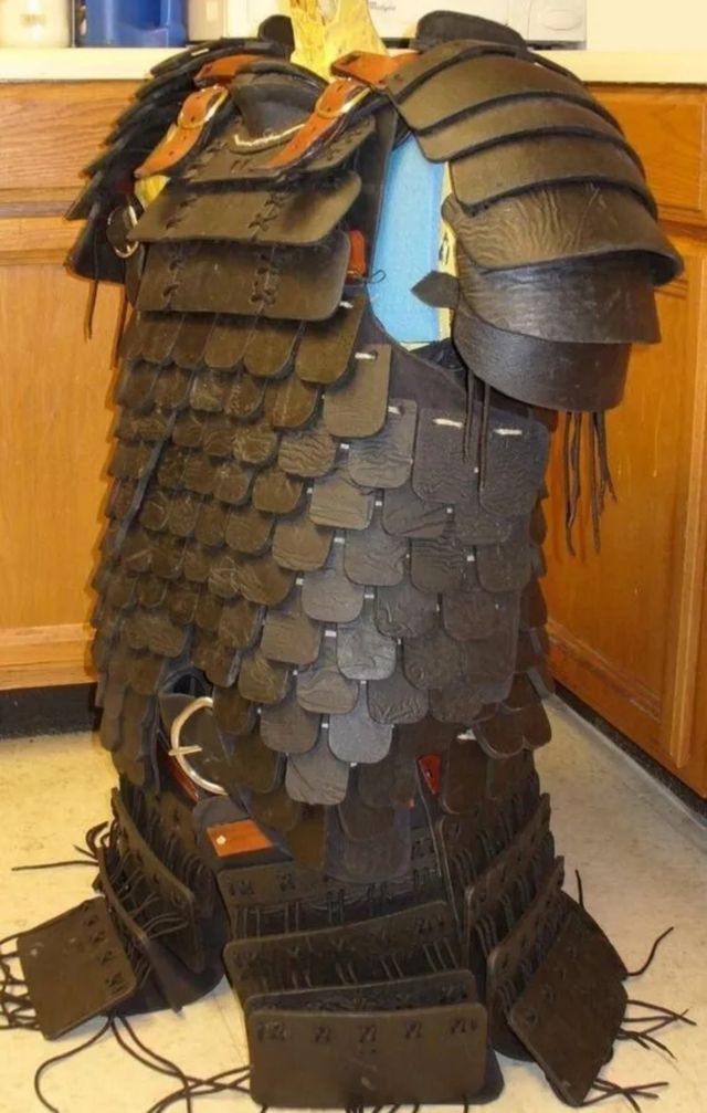 Armadura samura cuero para larp, cosplay