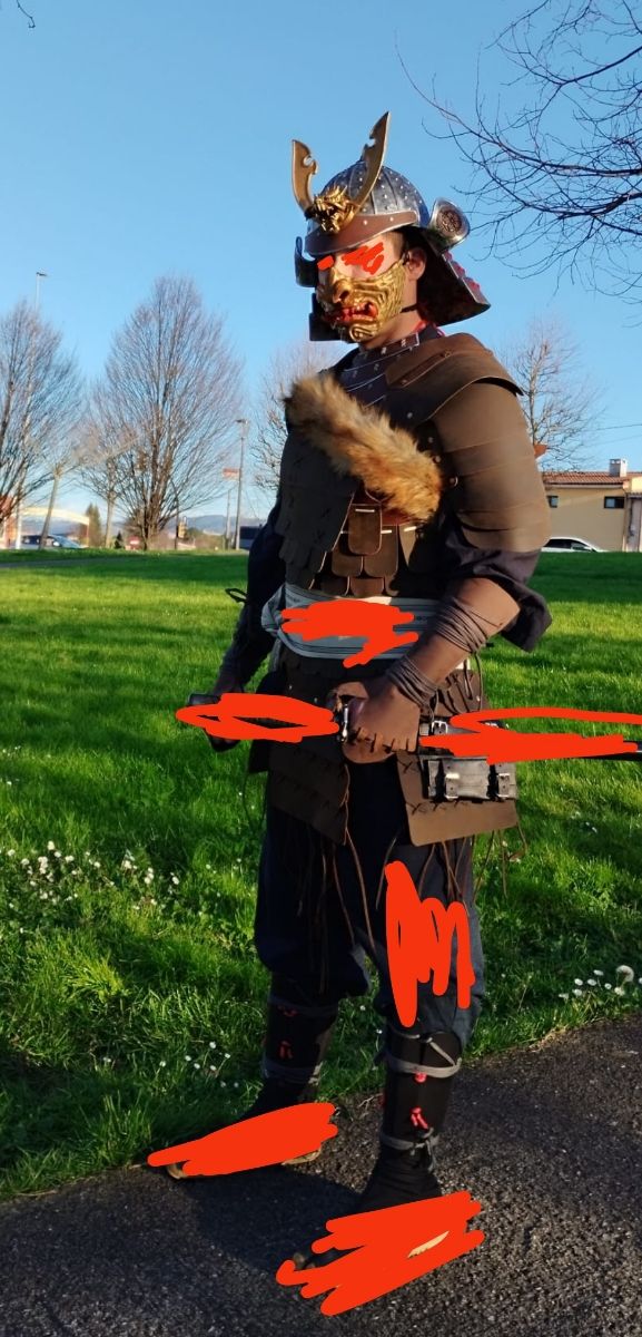 Armadura samura cuero para larp, cosplay