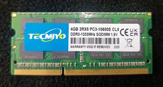 Memoria RAM 8GB (2 x 4GB) PC3-10600S SODIMM 1333
